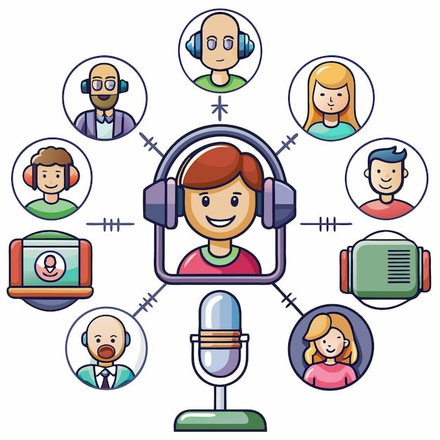 A graphic displaying a pie chart illustrating podcast listener demographics, clearly marking the 35-54 age group as the largest segment, followed by smaller segments of younger and older listeners.