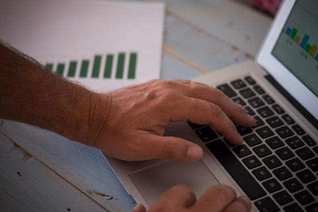 A close-up shot of a person's hands typing on a laptop, with a graph showing upward trends displayed on the screen in the background, symbolizing research and data analysis for value proposition.