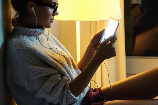 A close-up shot of a person's hands holding a smartphone, listening to a podcast, with clear, legible closed captions displayed on the screen, emphasizing the importance of visual accessibility for audio content.