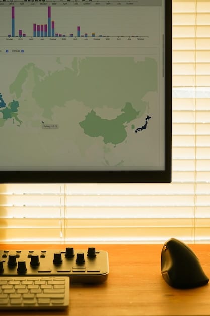 A dashboard displaying podcast analytics with charts showing listener demographics, geographic locations, and engagement metrics. The interface is sleek and modern, with a focus on data visualization and actionable insights.