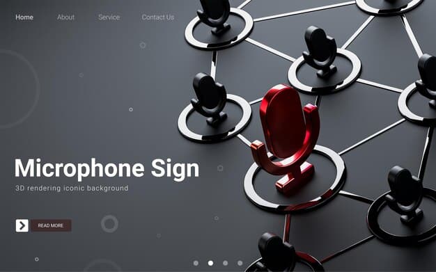 A magnifying glass hovering over a detailed map of interconnected podcast icons, representing niche targeting and strategic connections.