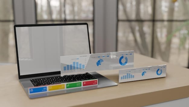 A digital dashboard showing various email marketing KPIs (open rate, click-through rate, unsubscribe rate) alongside podcast download statistics and listener churn rates, all depicted with upward trending lines and positive metrics, suggesting successful optimization.